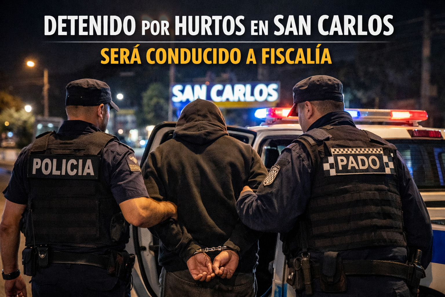 Imagen ilustrativa: operativo policial en San Carlos por investigación de hurtos”.