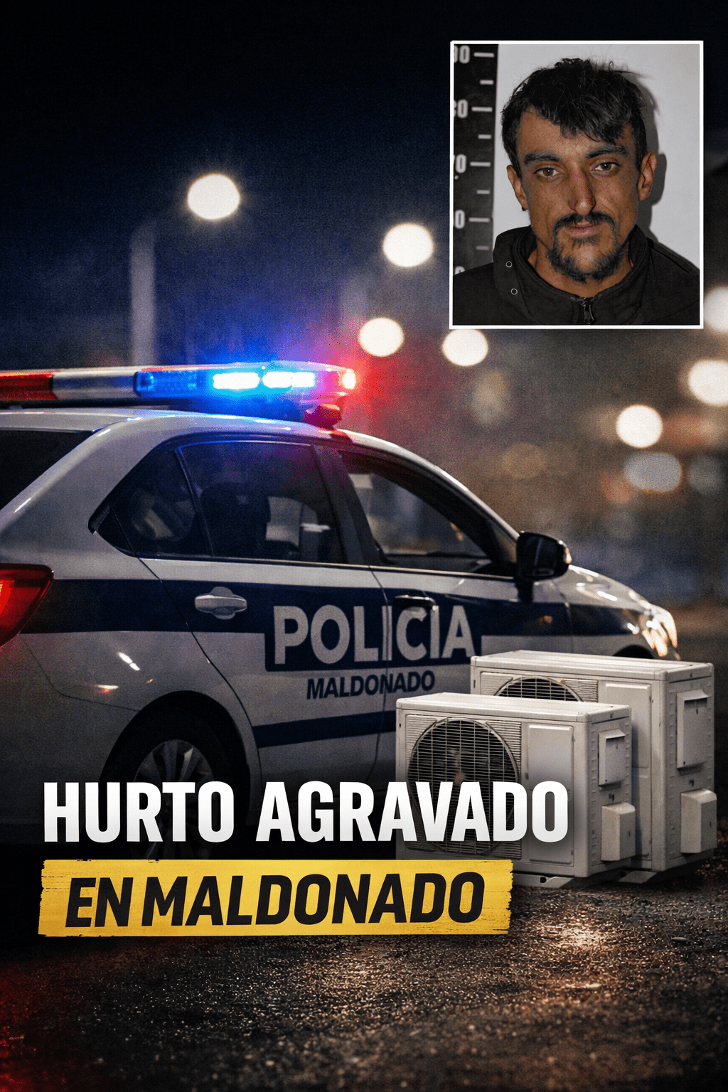 Patrullero en operativo policial en Maldonado