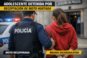 Adolescente fue responsabilizada por receptación de una moto hurtada en Cerro Pelado