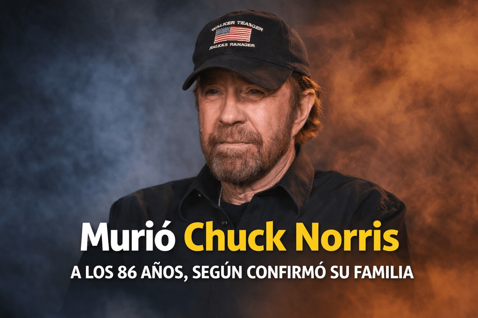 Imagen ilustrativa de Chuck Norris para una nota sobre su muerte a los 86 años, confirmada por su familia.
