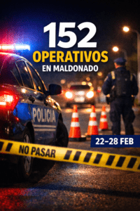 Maldonado: 152 operativos en una semana dejaron 19 vehículos incautados y 26 personas derivadas