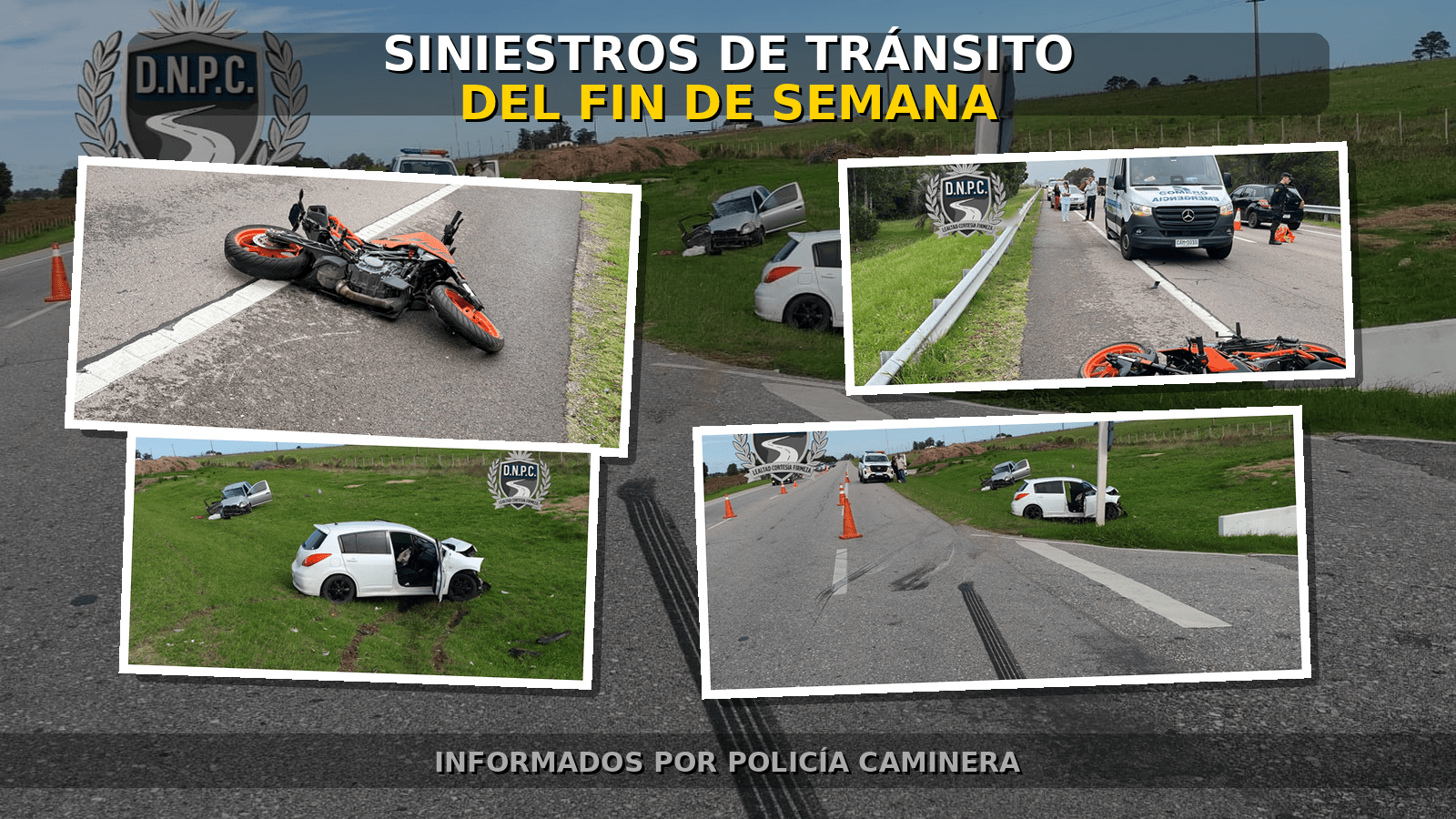 Operativo de Policía Caminera en ruta tras siniestros de tránsito del fin de semana