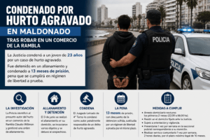 Condenado por hurto agravado en Maldonado tras robar en un comercio de la rambla