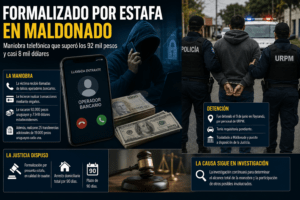 Formalizado por estafa en Maldonado tras maniobra telefónica que superó los 92 mil pesos y casi 8 mil dólares