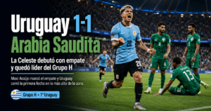 Uruguay empató, pero dejó buenas sensaciones y cerró la primera fecha como líder del Grupo H