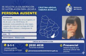 Buscan a Cristina Abigail Tabeira Bonilla, de 16 años, en La Capuera